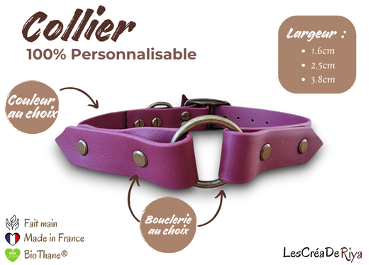 Collier personnalisable en BioThane®. Le charmeur.