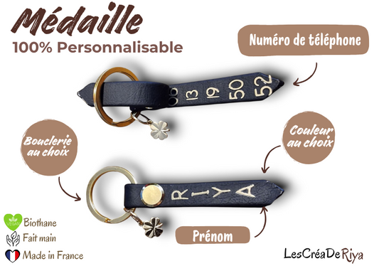 Médaillon personnalisable en BioThane®