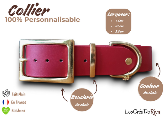 Collier personnalisable en BioThane®. Le classique.