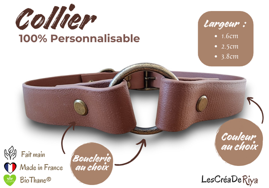 Collier personnalisable en BioThane®. L'élégant.