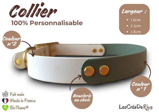 Collier personnalisable en BioThane®. Le Chroma